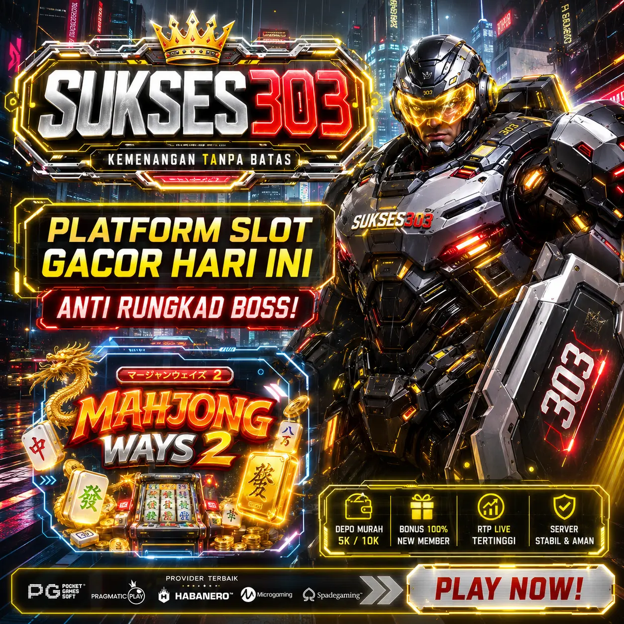 SUKSES303 Situs Slot Gacor Depo Qris Full Bonus Diawal 100% Resmi